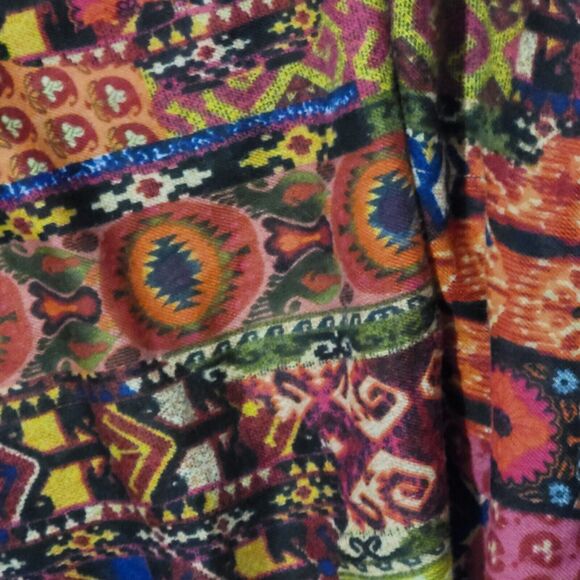 Woven Heart Patchwork Print Kimono Shawl Coverup Kaftan Robe Dress Colorful OS - Picture 16 of 16